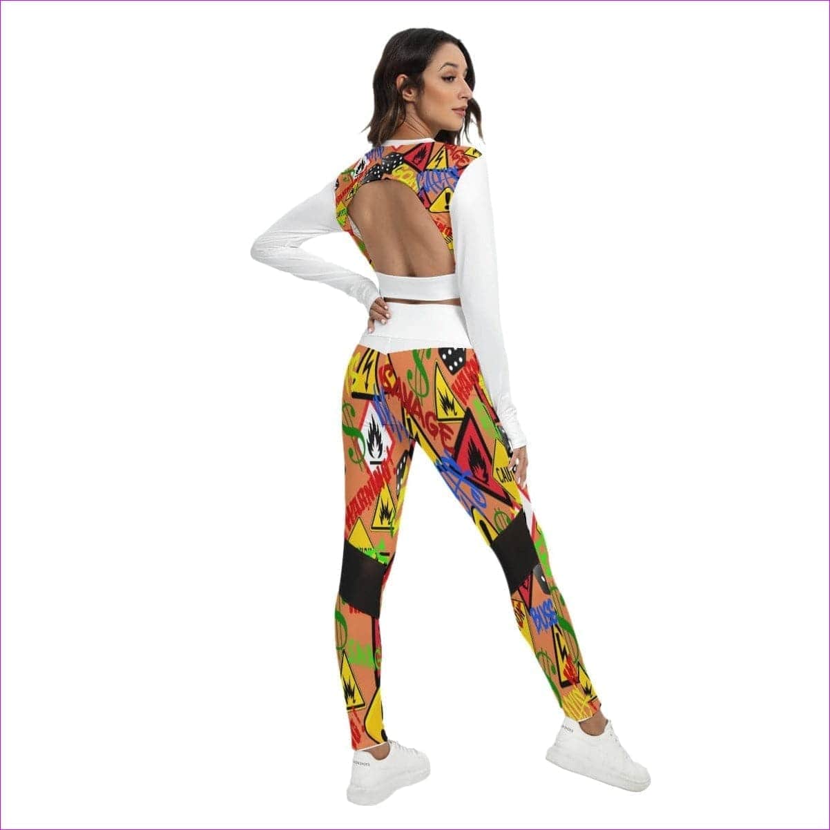 Hazard Womens Sport Set With Backless Top And Leggings - women's top & leggings set at TFC&H Co.