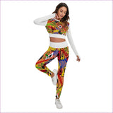 White - Hazard Womens Sport Set With Backless Top And Leggings - womens top & leggings set at TFC&H Co.