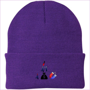 I Am A Money Magnet Knit Cap Athletic Purple One Size I Am A Money Magnet Embroidered Caps & Beanies - Hat at TFC&H Co.