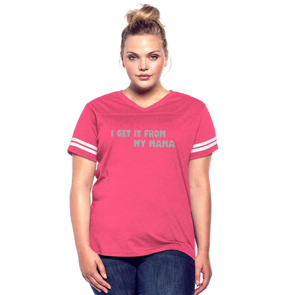 vintage pink/white - I Get it from My Mama Glitz Print Women’s Vintage Sport T-Shirt - Women’s Vintage Sport T-Shirt | LAT 3537 at TFC&H Co.