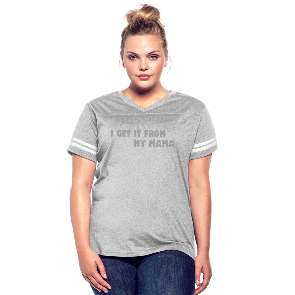 heather gray/white - I Get it from My Mama Glitz Print Women’s Vintage Sport T-Shirt - Women’s Vintage Sport T-Shirt | LAT 3537 at TFC&H Co.