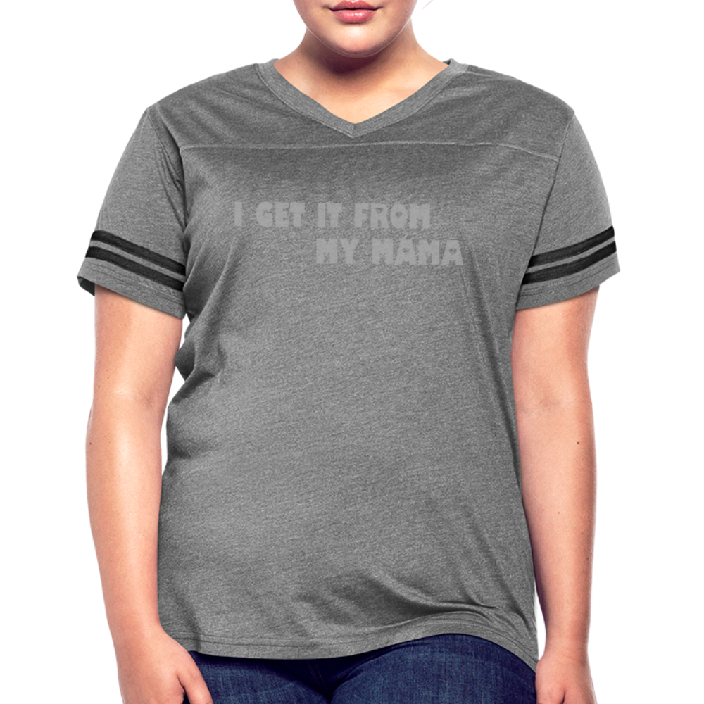 heather gray/charcoal - I Get it from My Mama Glitz Print Women’s Vintage Sport T-Shirt - Women’s Vintage Sport T-Shirt | LAT 3537 at TFC&H Co.