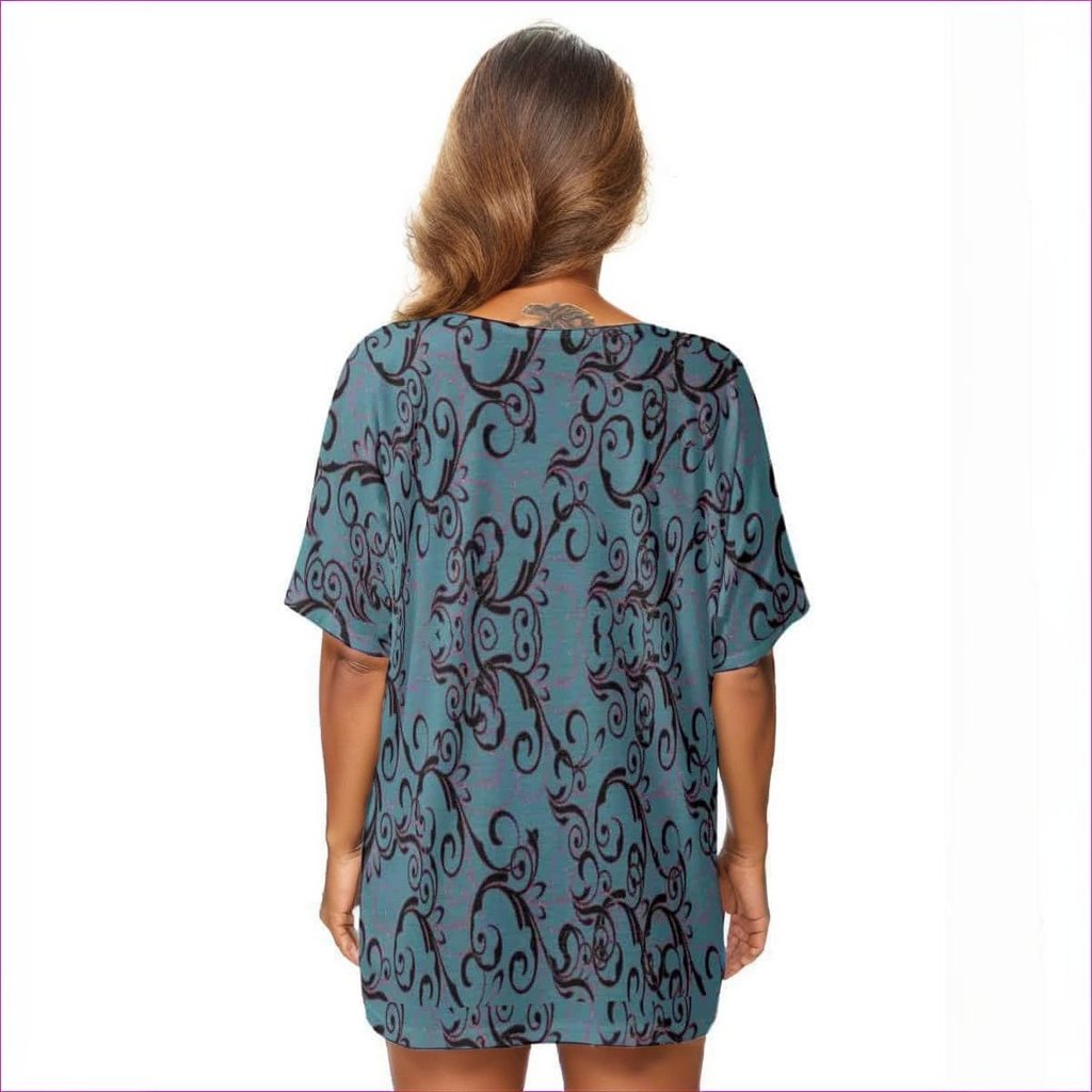- Intricate Womens Bat Sleeves V-Neck Blouse - womens blouse at TFC&H Co.