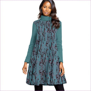 Intricate Womens High Neck Dress With Long Sleeve - women's dress at TFC&H Co.