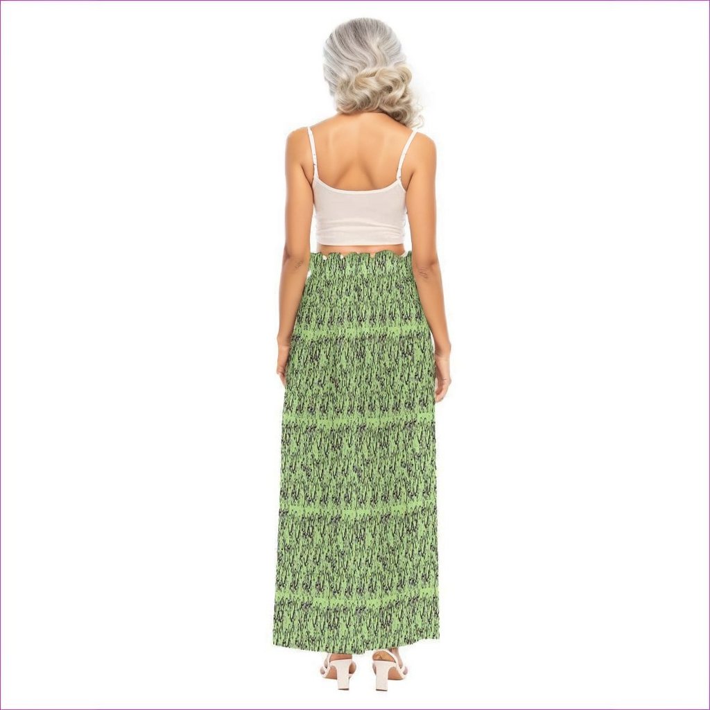 Intricate Womens Side Split Skirt - Green - women's skirt at TFC&H Co.