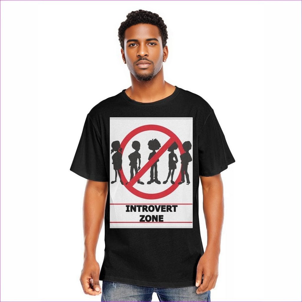 Black Introvert Unisex O-neck Graphic T-shirt | 100% Cotton - Unisex T-Shirt at TFC&H Co.