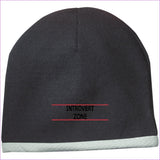 STC15 Performance Knit Cap Black One Size Introvert Zone Embroidered Knit Cap, Cap, Beanie - Hat at TFC&H Co.