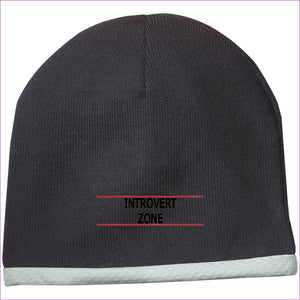 STC15 Performance Knit Cap Black One Size - Introvert Zone Embroidered Knit Cap, Cap, Beanie - Hat at TFC&H Co.