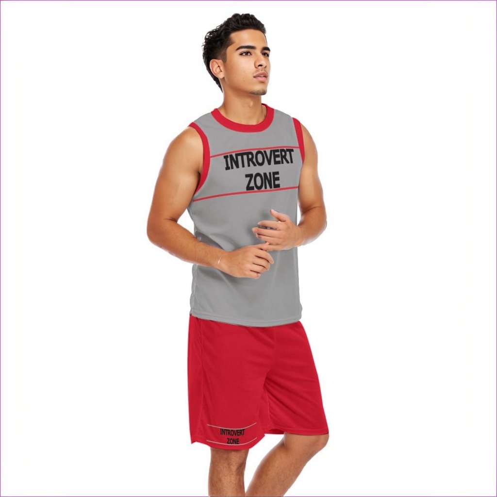 multi-colored Introvert Zone Men's Basketball Clothing Set - men's top & short set at TFC&H Co.
