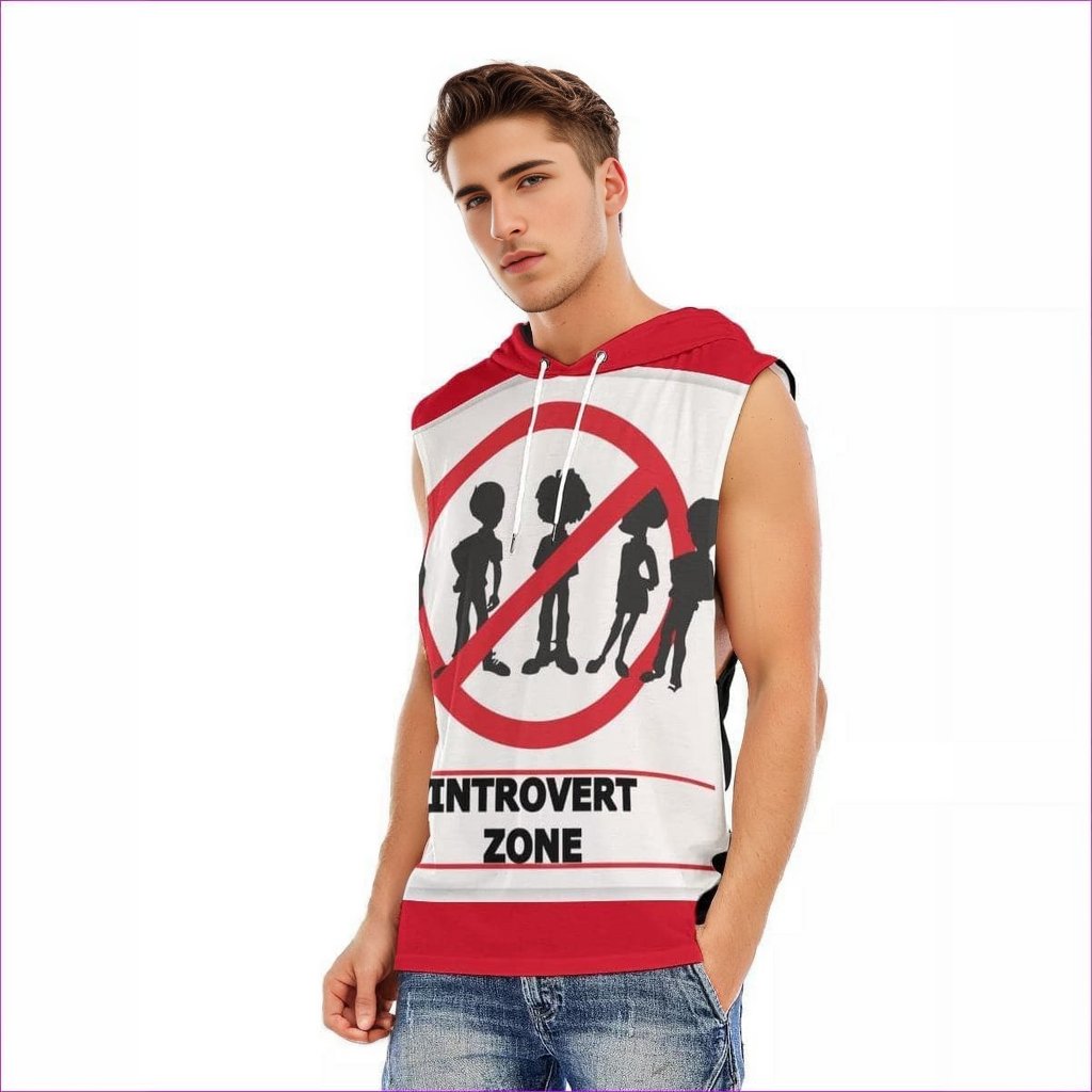 Introvert Zone Men’s Hooded Tank Top - Men's Tank Top at TFC&H Co.