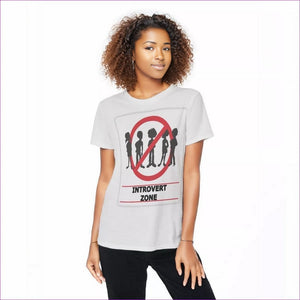 White Introvert Zone Round Neck T-Shirt - women's t-shirt at TFC&H Co.