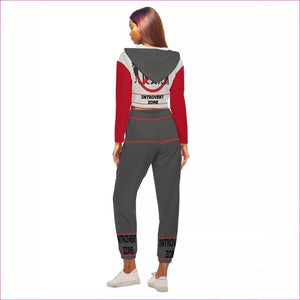 Introvert Zone Womens Crop Hoodie Sports Set - Women's top & pants set at TFC&H Co.