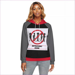gray Introvert Zone Womens Raglan Hoodie - women's hoodie at TFC&H Co.