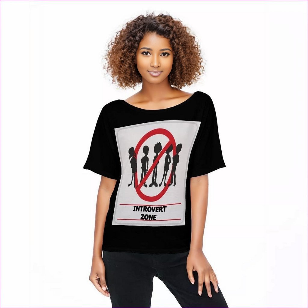 black - Introvert Zone Womens T-Shirts - womens t-shirt at TFC&H Co.