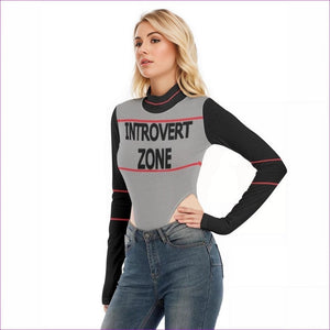 Introvert Zone Womens Turtleneck Long Sleeve Bodysuit - women's bodysuit at TFC&H Co.