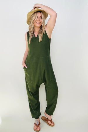 - Zenana Solid Sleeveless Harem Jumpsuit -3 colors - Ships from The US - womens jumpsuits at TFC&H Co.