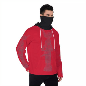 Isis Men's Pullover Hoodie With Mask - Red - men's hoodie at TFC&H Co.
