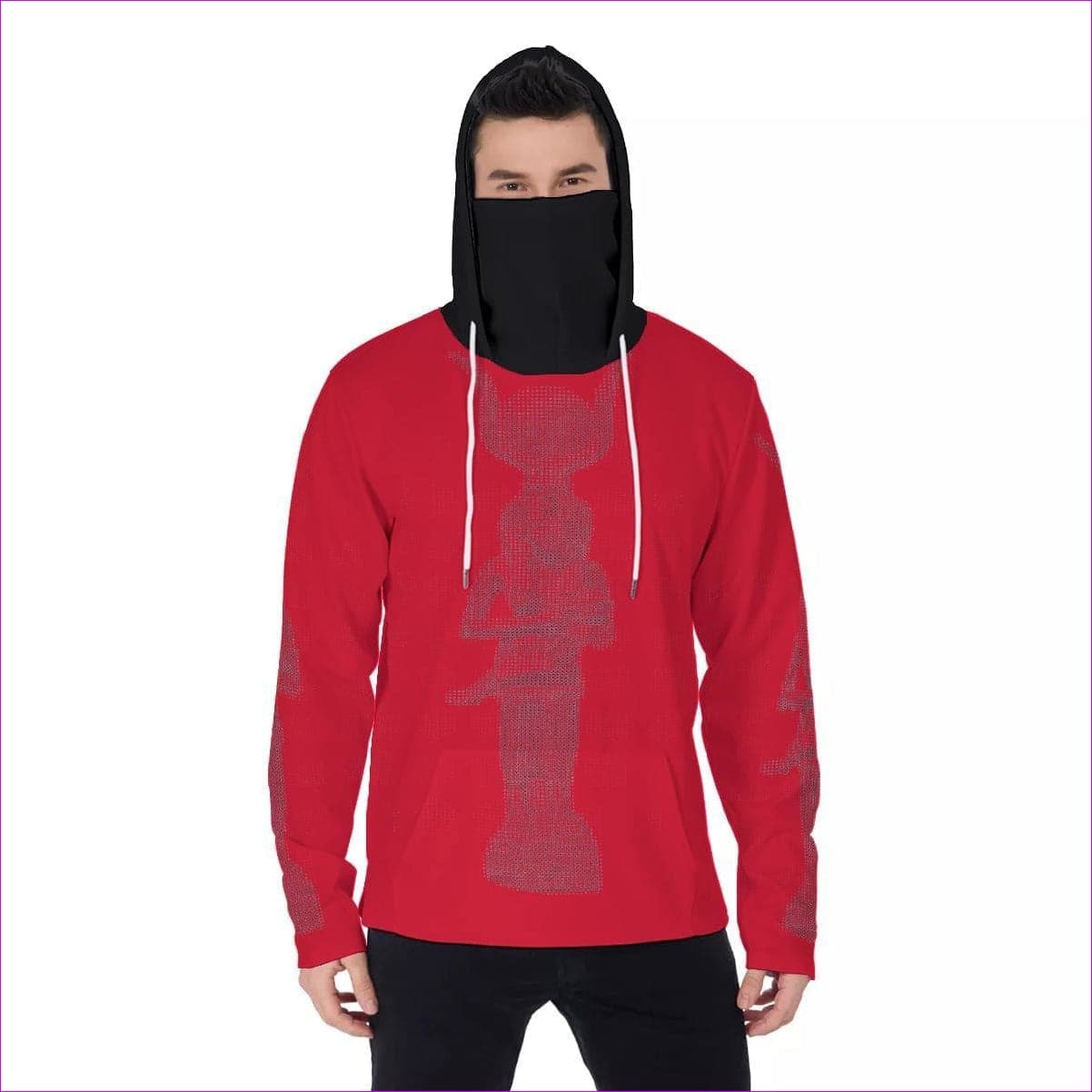 Isis Men's Pullover Hoodie With Mask - Red - men's hoodie at TFC&H Co.