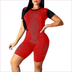 Isis - red Women's Short Yoga Set(Sets 03) - Isis Womens Yoga Short Set - 6 colors - womens top & short set at TFC&H Co.