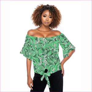 green - Ivy Womens Off-Shoulder Blouse - womens blouse at TFC&H Co.
