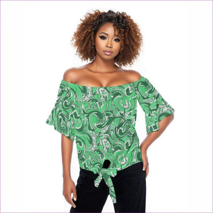 green Ivy Womens Off-Shoulder Blouse - women's blouse at TFC&H Co.