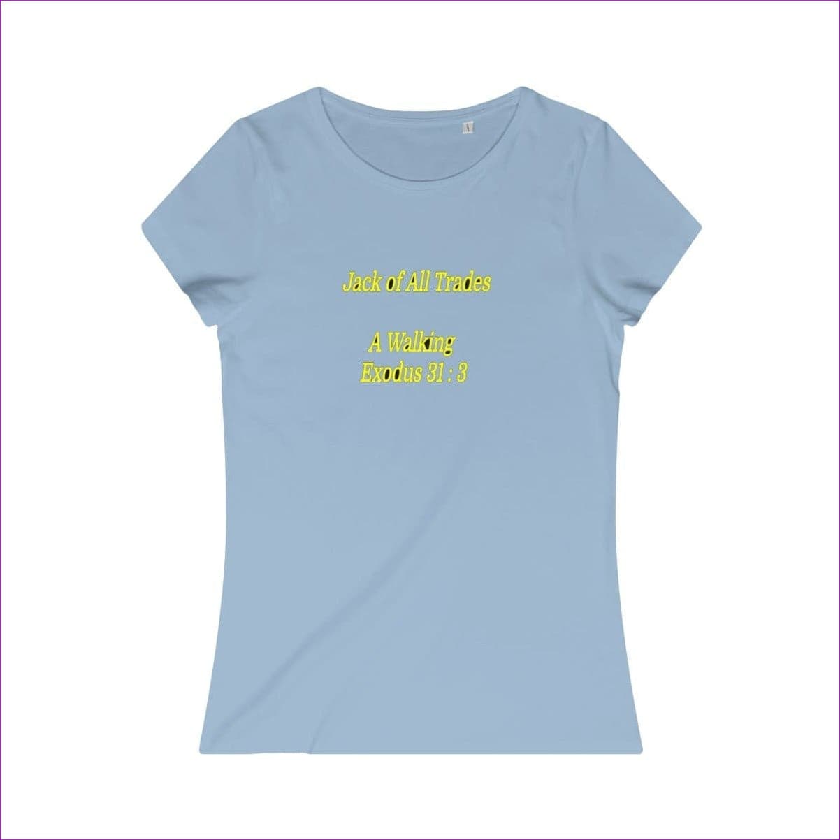 Sky Blue Jack of All Trades Womens Organic Tee - women's T-Shirt at TFC&H Co.