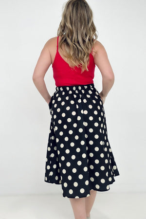 Jade By Jane Polka Dot Pleated Midi Skirt - Ships from The US - women's skirts at TFC&H Co.