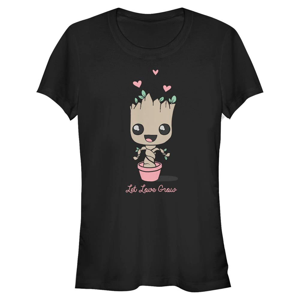 BLACK - Junior's Marvel Guardians of the Galaxy Cute Groot T-Shirt - Ships from The US - T-Shirt at TFC&H Co.