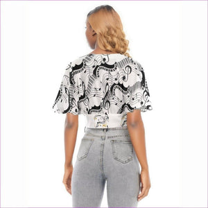 - Keys Womens Bat Sleeve Crop Top - womens blouse at TFC&H Co.