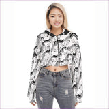 White - Keys Womens Cropped Hoodie With Zipper Closure - womens cropped hoodie at TFC&H Co.