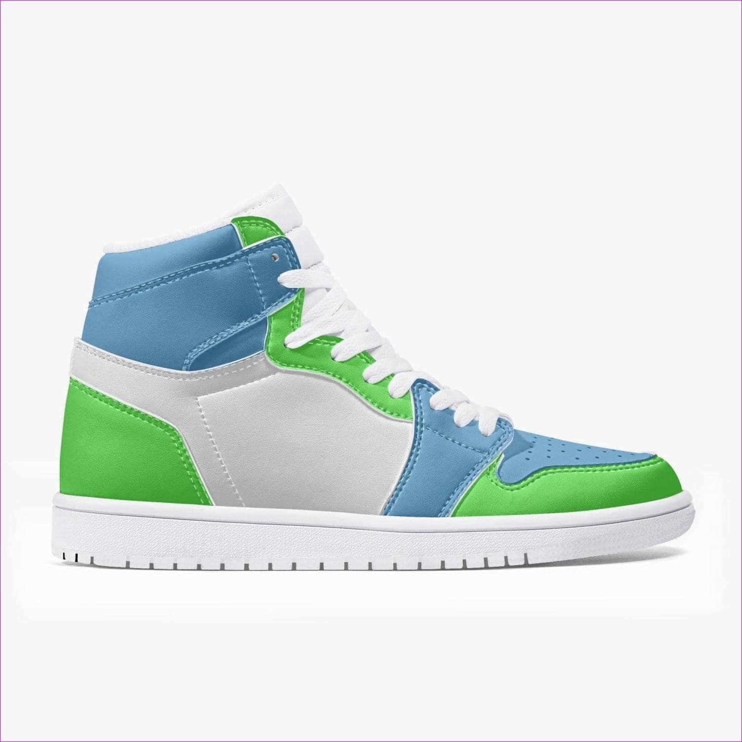 Kiwi Blue High-Top Leather Sneakers - unisex shoes at TFC&H Co.