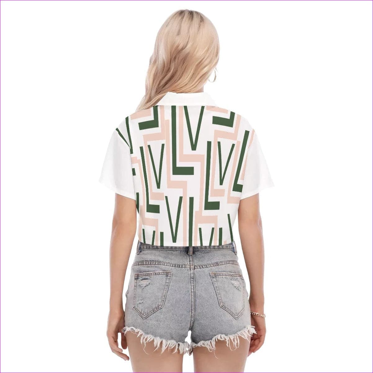 Labyrinth 2 Womens Cropped Blouse - women's crop top at TFC&H Co.