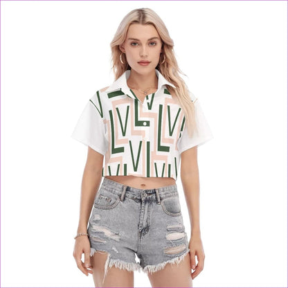 Labyrinth 2 Womens Cropped Blouse - women's crop top at TFC&H Co.