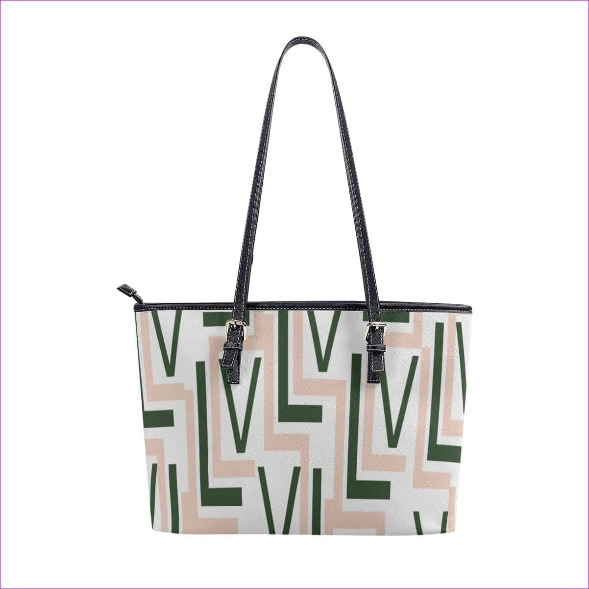 White - Labyrinth 2 Womens Leather Tote Bag - Tote bags at TFC&H Co.