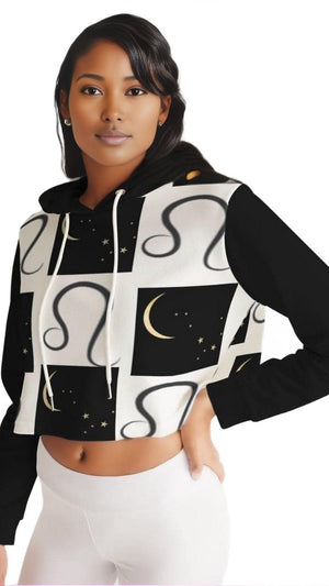 - Leo Moon Womens Cropped Hoodie - womens cropped hoodie at TFC&H Co.