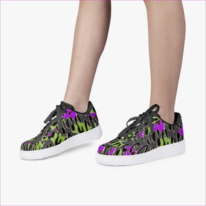 - Leopard Grunge Low-Top Leather Sports Sneakers - sneakers at TFC&H Co.