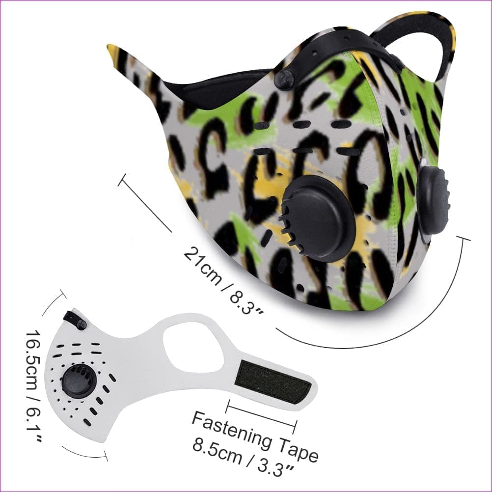 Leopard Splash Earhook Face Mask w/ additional filters - mask at TFC&H Co.