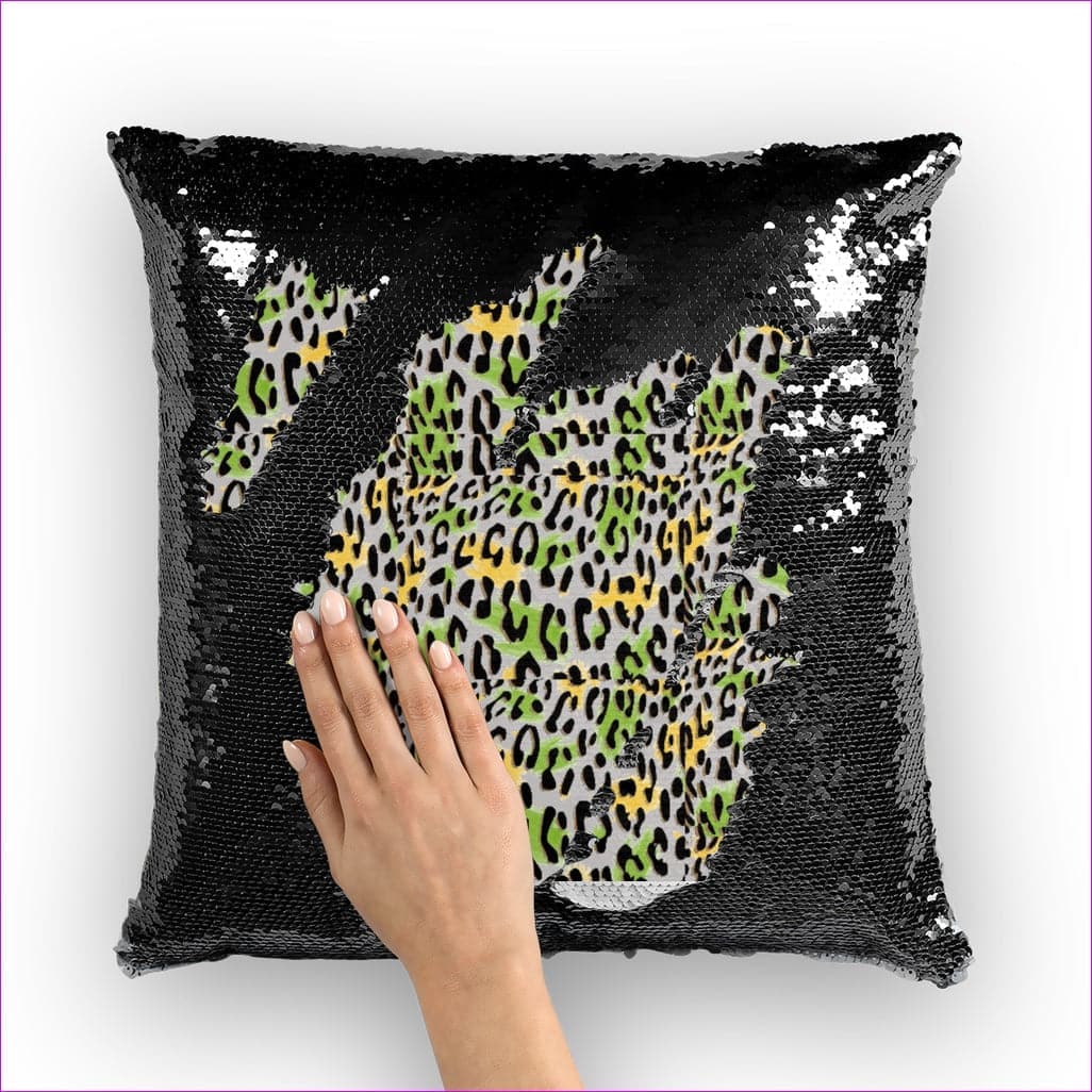 - Leopard Splash Leopard Splash Sequin Cushion Cover - pillow at TFC&H Co.