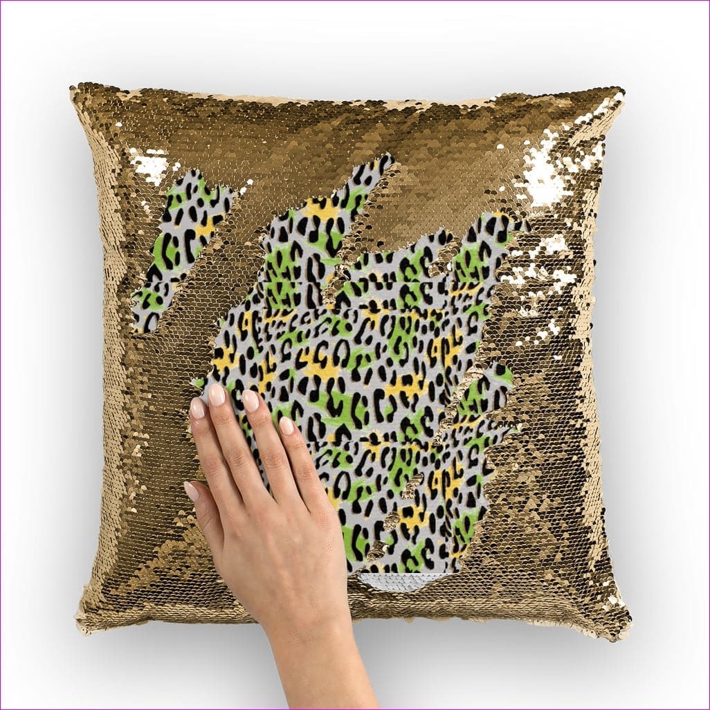 Leopard Splash Leopard Splash Sequin Cushion Cover - pillow at TFC&H Co.