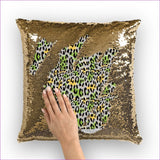 Gold - Leopard Splash Leopard Splash Sequin Cushion Cover - pillow at TFC&H Co.