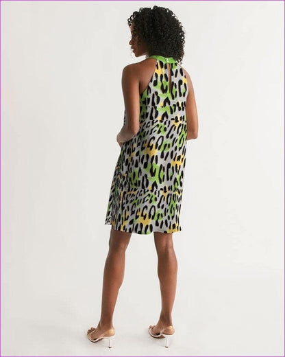 Leopard Splash Womens Halter Dress - women's dress at TFC&H Co.