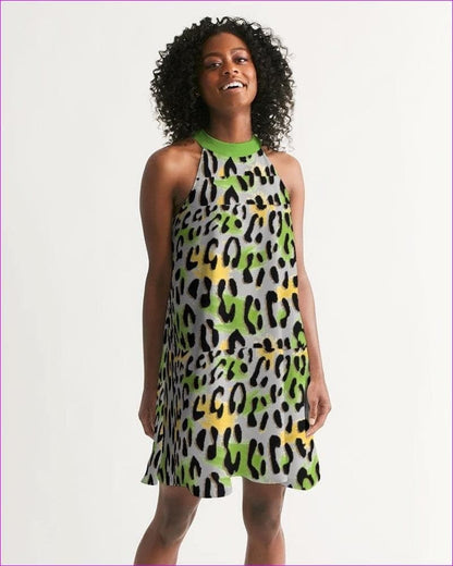 Leopard Splash Womens Halter Dress - women's dress at TFC&H Co.