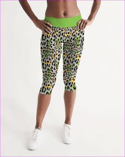 Leopard Splash Womens Mid-Rise Capri - women's capri leggings at TFC&H Co.