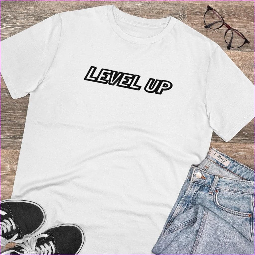L White - Level Up Men's Organic Tee - T-Shirt at TFC&H Co.