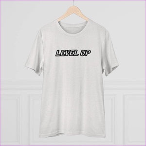 White - Level Up Men's Organic Tee - T-Shirt at TFC&H Co.
