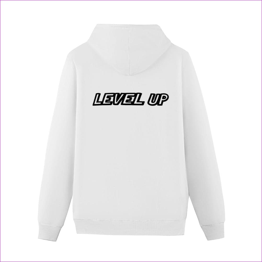 M White - Level Up Womens Back Print Hoodie with Pocket - womens hoodie at TFC&H Co.