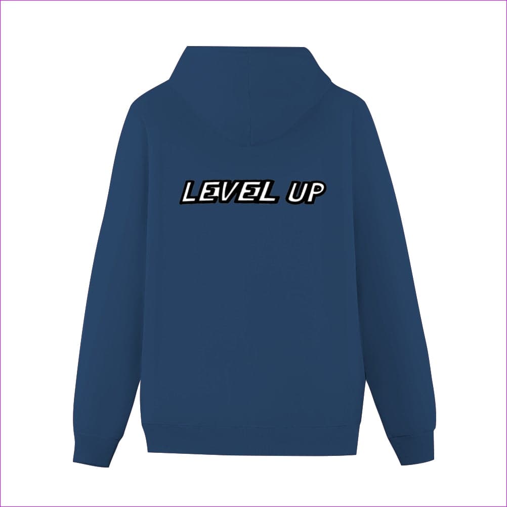 M Navy - Level Up Womens Back Print Hoodie with Pocket - womens hoodie at TFC&H Co.