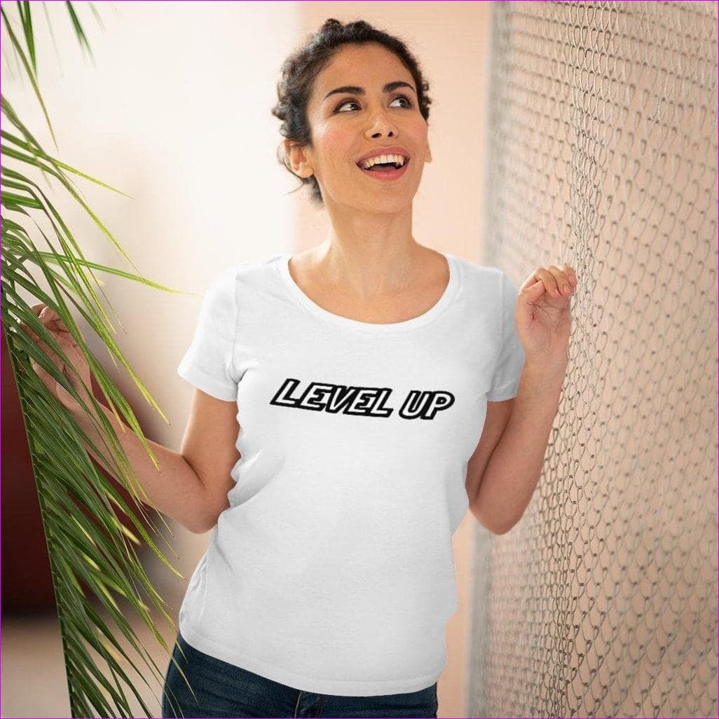 White Level Up Womens Organic Tee 2 - T-Shirt at TFC&H Co.