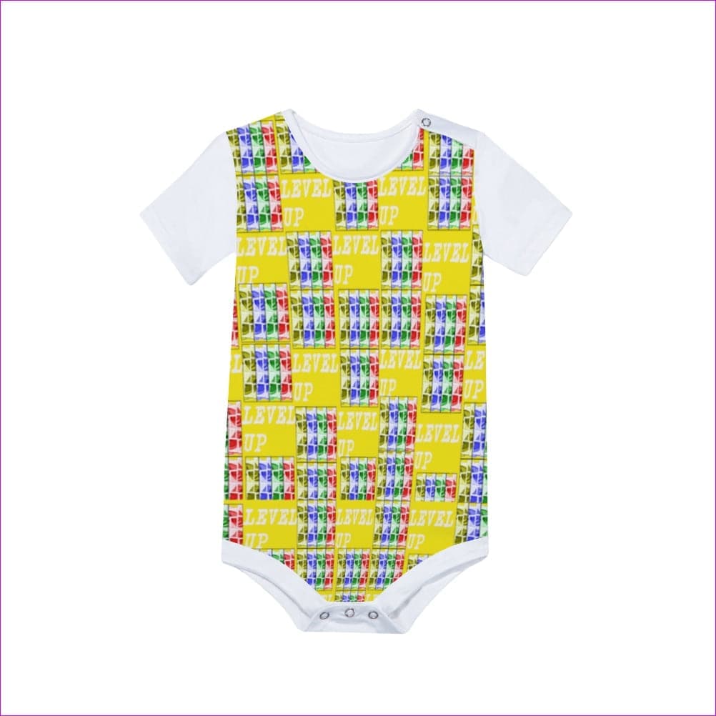 - Level Up Yellow Baby's Short Sleeve Romper - infant onesie at TFC&H Co.