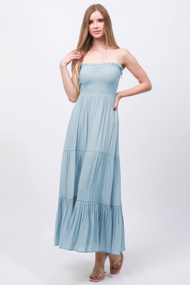 BLUE - Light Flow Strapless Maxi Dress - 6 colors - ships from The US - womens dress at TFC&H Co.